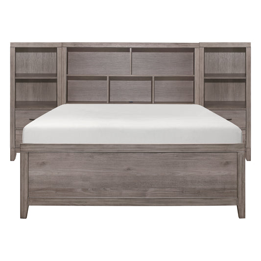 Homelegance Woodrow Queen Bed in Weathered Wood Finish with Storage 2042NB-WB