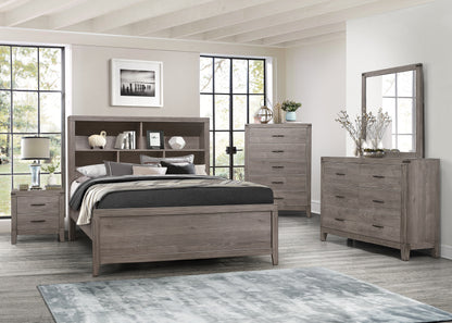 Homelegance Queen Bed Woodrow Brownish Gray with USB Charging Ports 2042NB-1