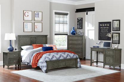 Homelegance Queen Bed Garcia Gray Elegant Transitional Style with Louvered Headboard 2046-1