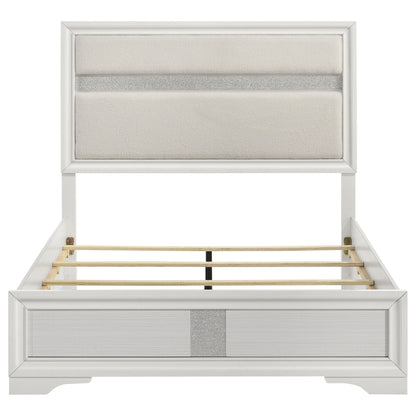 Miranda 54-inch Upholstered Queen Panel Bed White