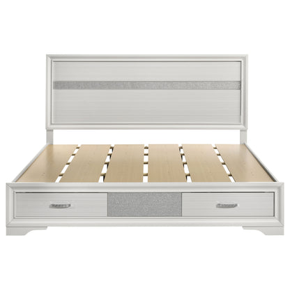 Miranda 51-inch Wood Eastern King Storage Panel Bed White