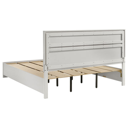 Miranda 51-inch Wood Eastern King Storage Panel Bed White