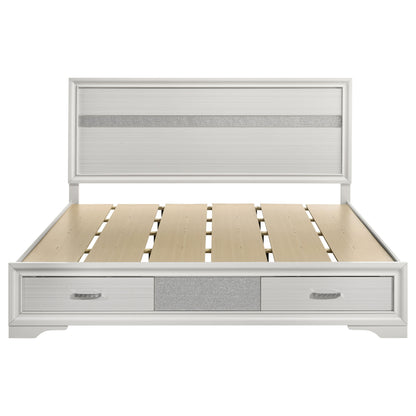 Miranda 51-inch Wood California King Storage Panel Bed White