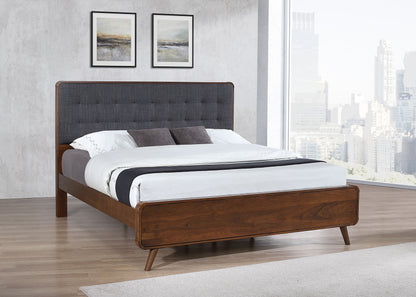 Robyn Wood Eastern King Panel Bed Dark Walnut