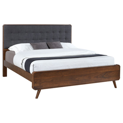 Robyn Wood Eastern King Panel Bed Dark Walnut