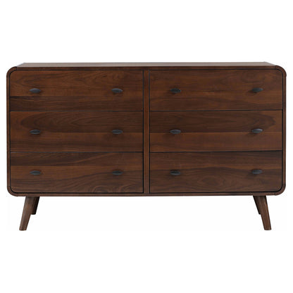 Robyn 6-drawer Dresser Dark Walnut
