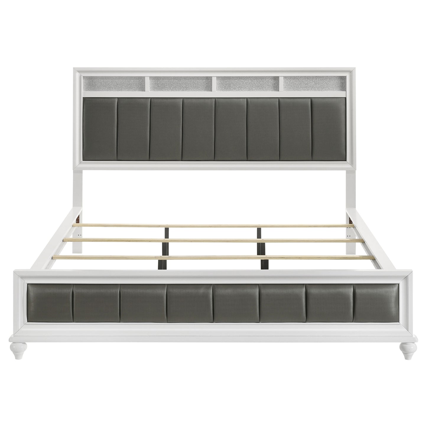 Barzini Wood California King Panel Bed White