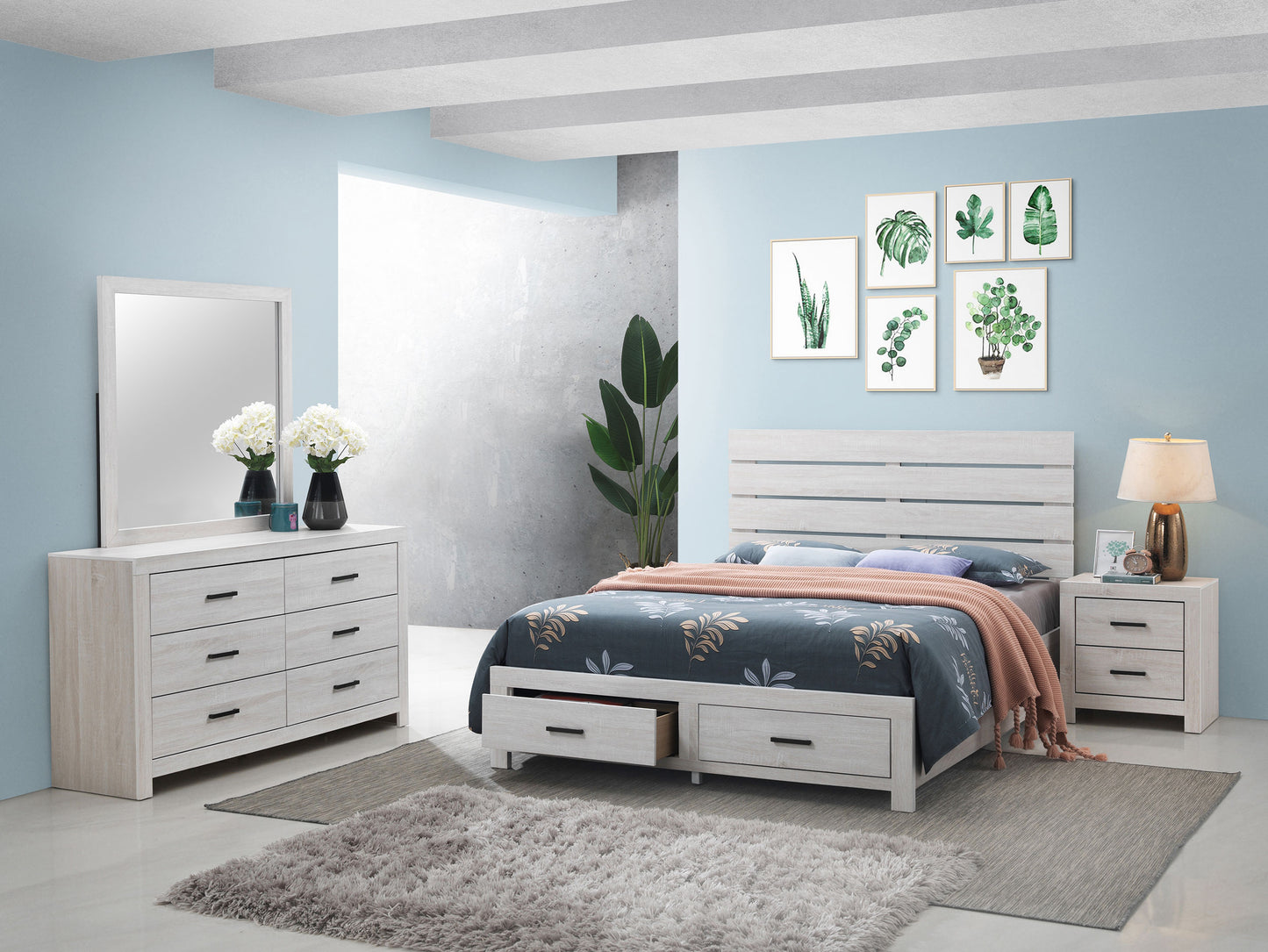 Brantford 4-piece Eastern King Bedroom Set Coastal White