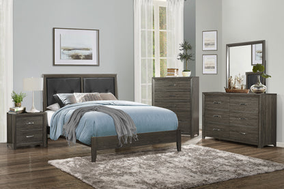 Homelegance Queen Bed Edina Dark Gray with Tufted Headboard 2145NP-1