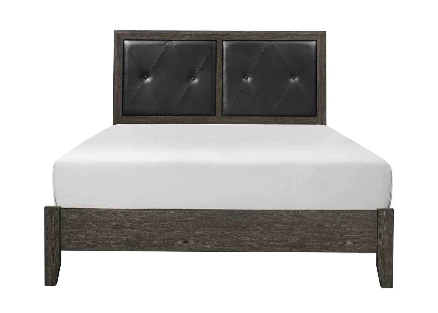 Homelegance Queen Bed Edina Dark Gray with Tufted Headboard 2145NP-1