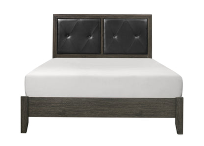 Homelegance Queen Bed Edina Dark Gray with Tufted Headboard 2145NP-1