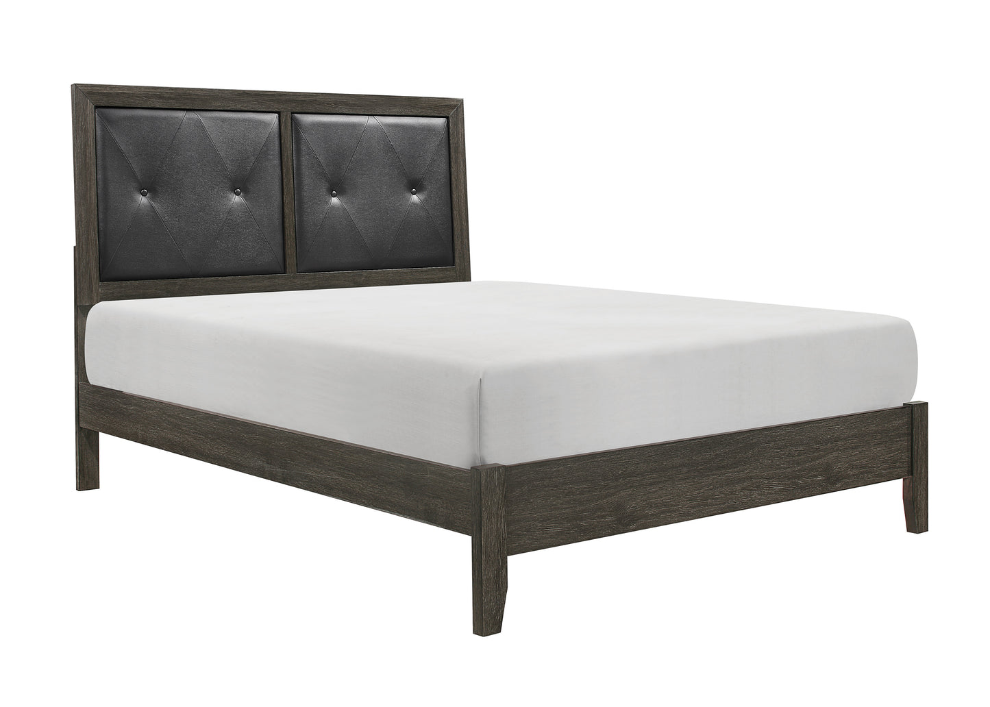 Homelegance Queen Bed Edina Dark Gray with Tufted Headboard 2145NP-1