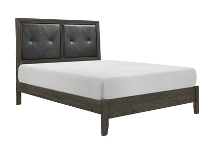 Homelegance Queen Bed Edina Dark Gray with Tufted Headboard 2145NP-1