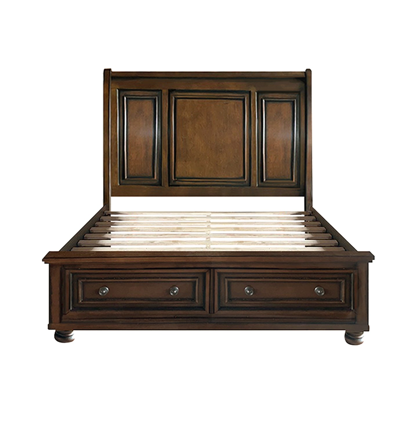 Homelegance Queen Bed Cumberland Brown Cherry Finish with Storage Drawers 2159-1