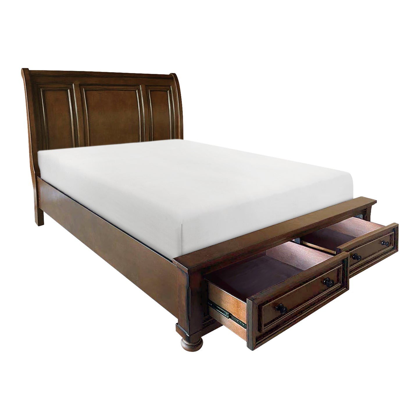 Homelegance Queen Bed Cumberland Brown Cherry Finish with Storage Drawers 2159-1