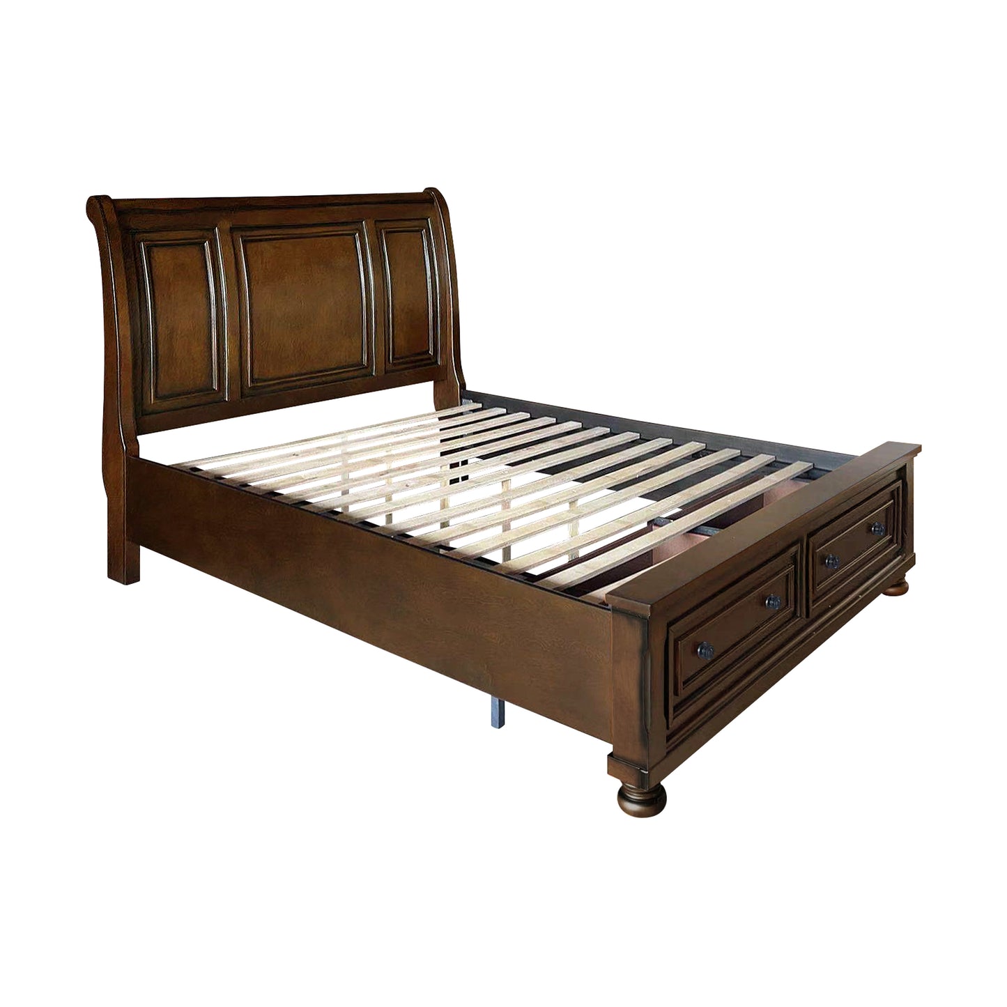 Homelegance Queen Bed Cumberland Brown Cherry Finish with Storage Drawers 2159-1
