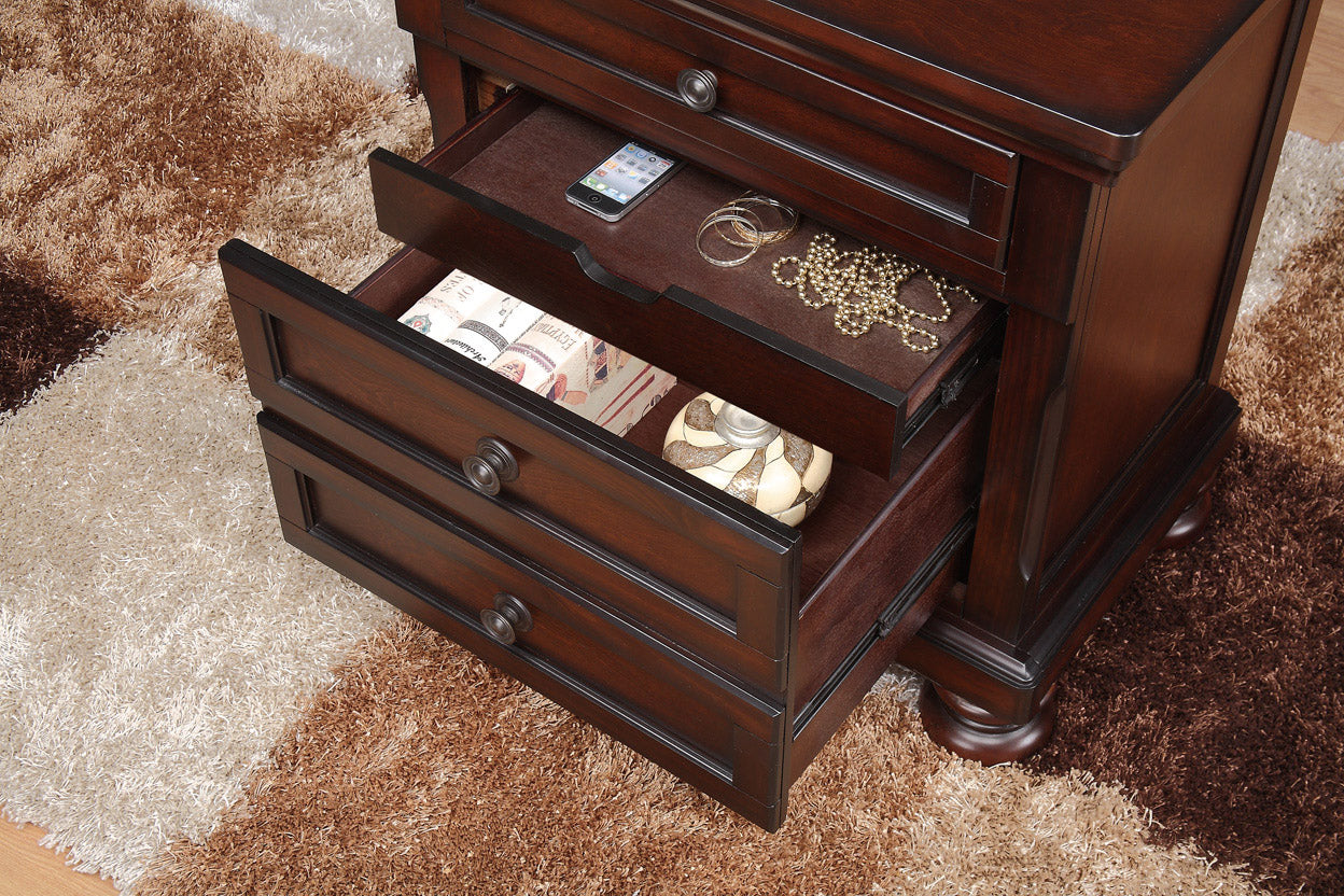 Homelegance Nightstand Cumberland Brown Cherry Finish 2159-4