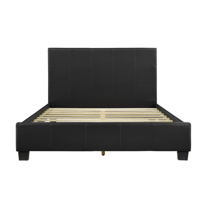 Homelegance Queen Bed Lorenzi Black Faux Leather 2220-1