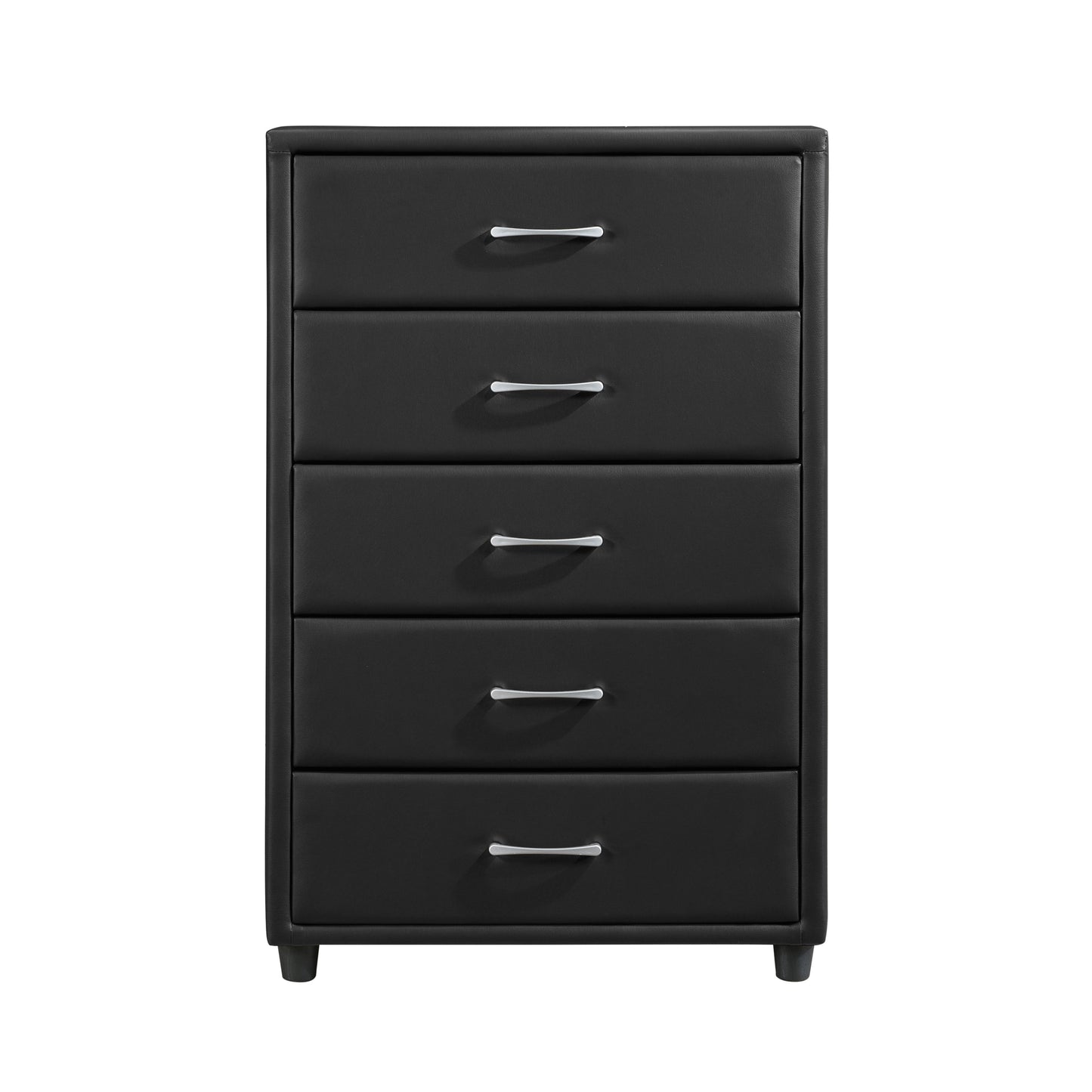 Homelegance Lorenzi Chest Black Faux Leather Sophistication and Style 2220-9