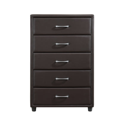 Homelegance Chest Lorenzi Dark Brown Faux Leather Sophistication 2220DBR-9