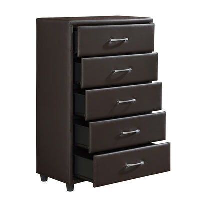Homelegance Chest Lorenzi Dark Brown Faux Leather Sophistication 2220DBR-9