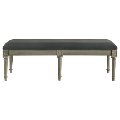 Alderwood Fabric Upholstered Bench French Grey