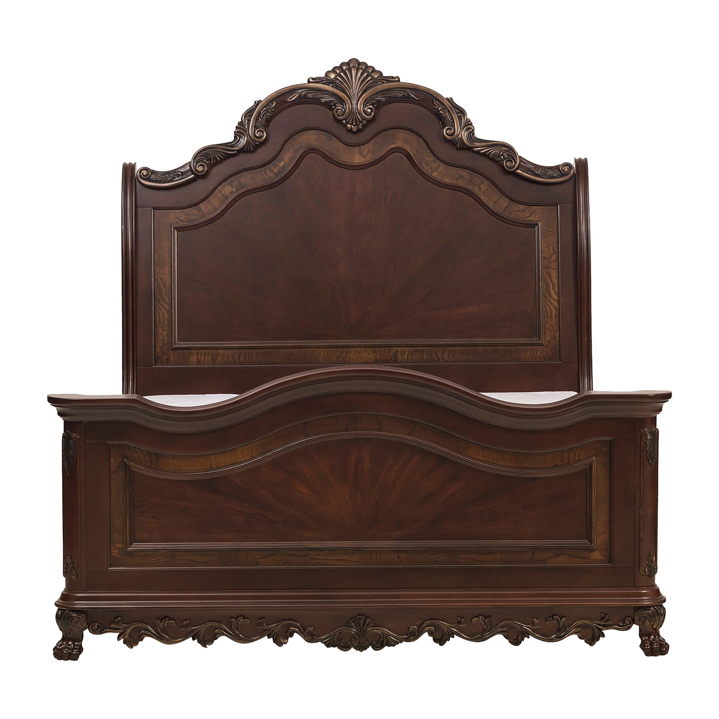 Homelegance Queen Bed Deryn Park Cherry Finish with Gold Tipping 2243SL-1