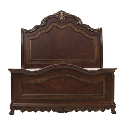 Homelegance Queen Bed Deryn Park Cherry Finish with Gold Tipping 2243SL-1
