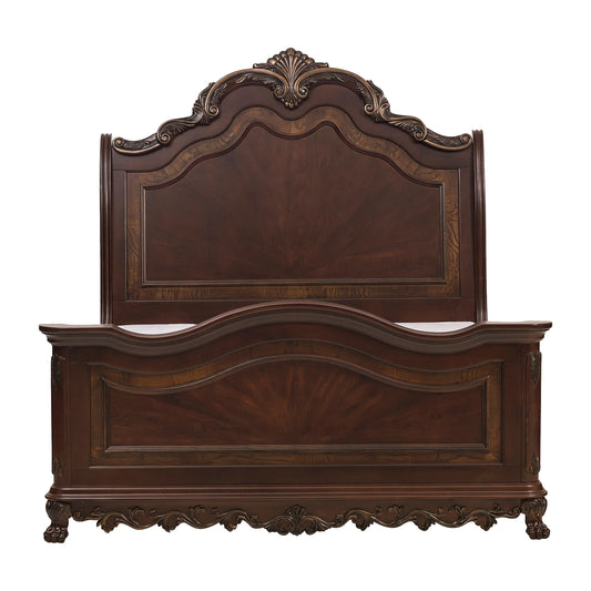 Homelegance Queen Bed Deryn Park Cherry Finish with Gold Tipping 2243SL-1