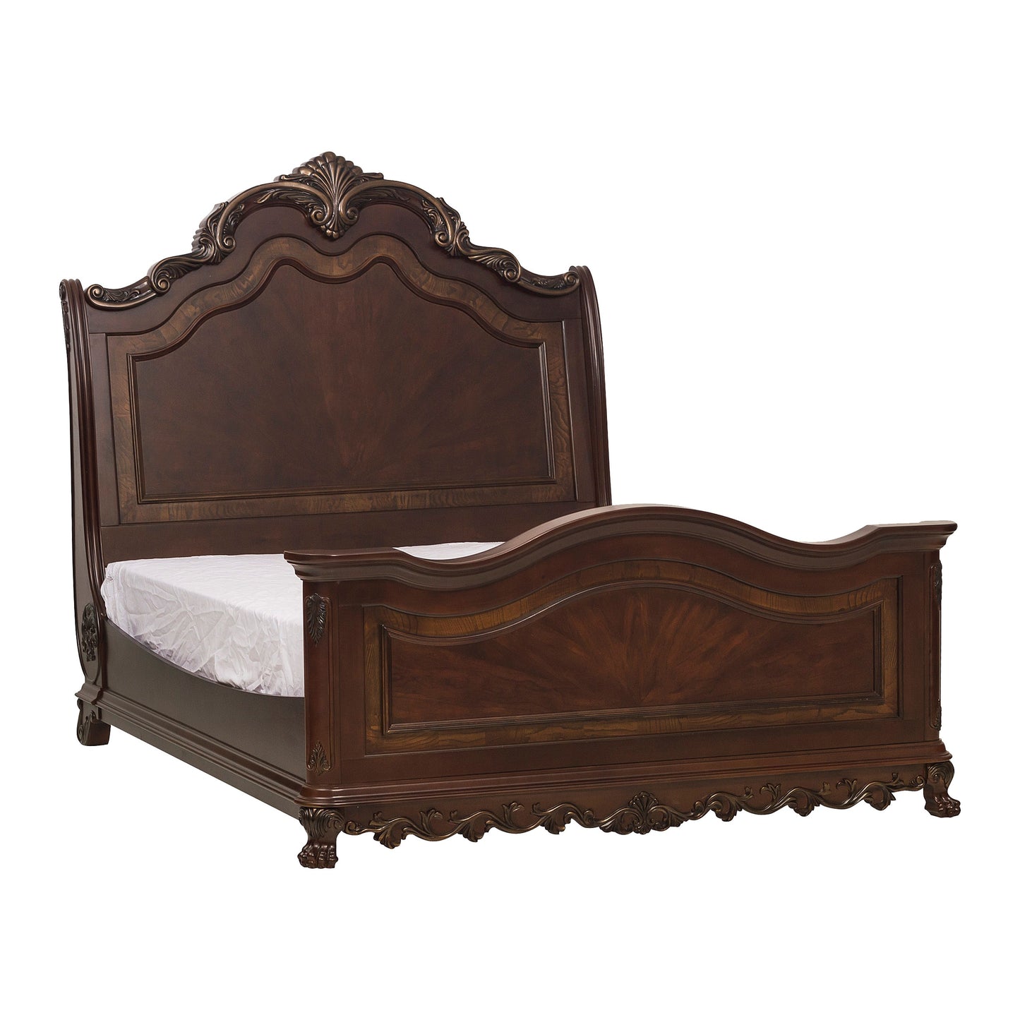 Homelegance Queen Bed Deryn Park Cherry Finish with Gold Tipping 2243SL-1