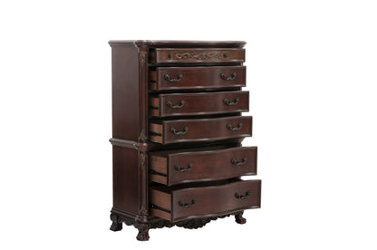 Homelegance Deryn Park Chest Cherry Finish with Burl Inlay and Claw Feet 2243-9