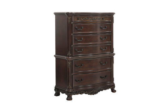 Homelegance Deryn Park Chest Cherry Finish with Burl Inlay and Claw Feet 2243-9