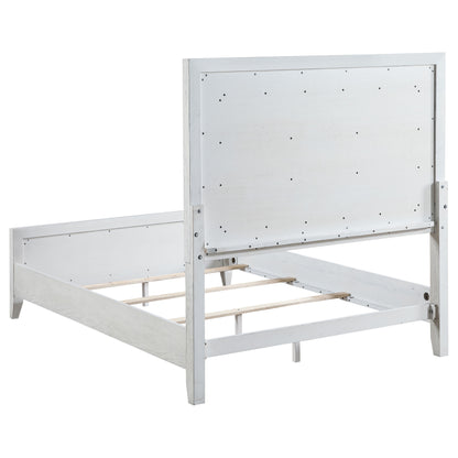 Marielle California King Panel Bed Distressed White