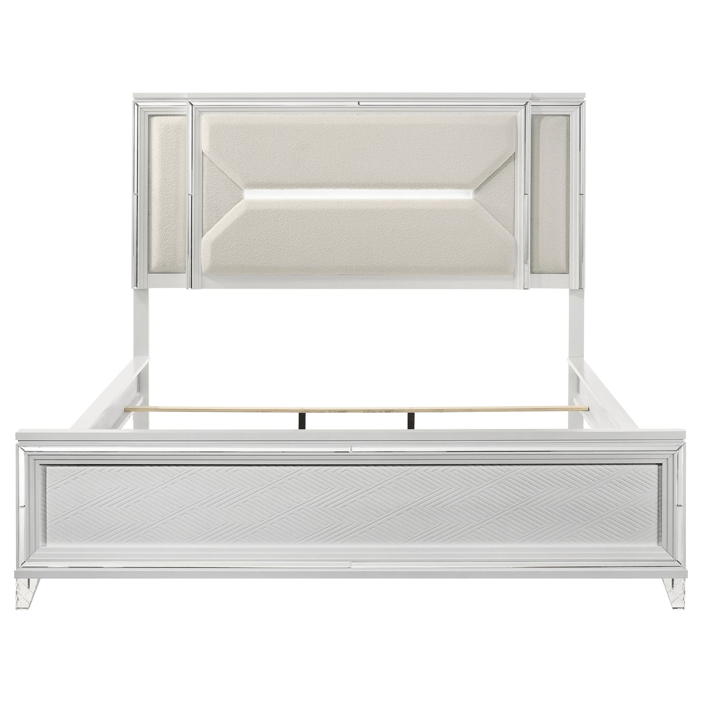 Marmore 64-inch California King Bed LED Headboard White