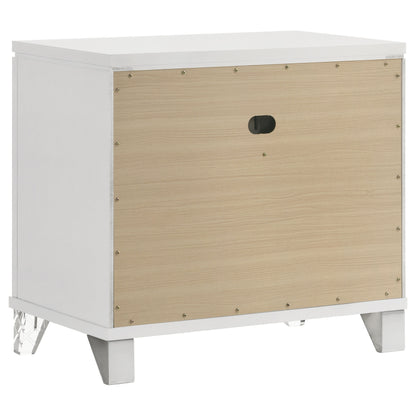 Marmore 2-drawer Nightstand Bedside Table White