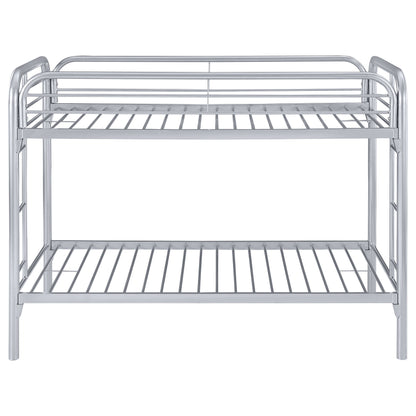 Morgan Metal Twin Over Twin Bunk Bed Silver