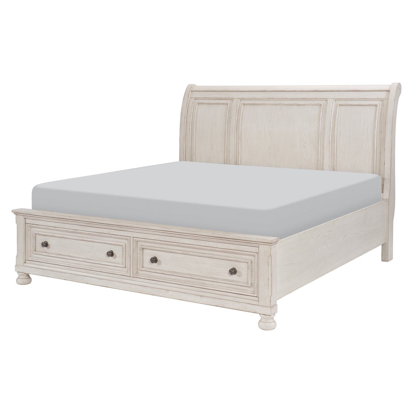 Homelegance Queen Bed Bethel Antique White Finish with Storage Drawers 2259W-1