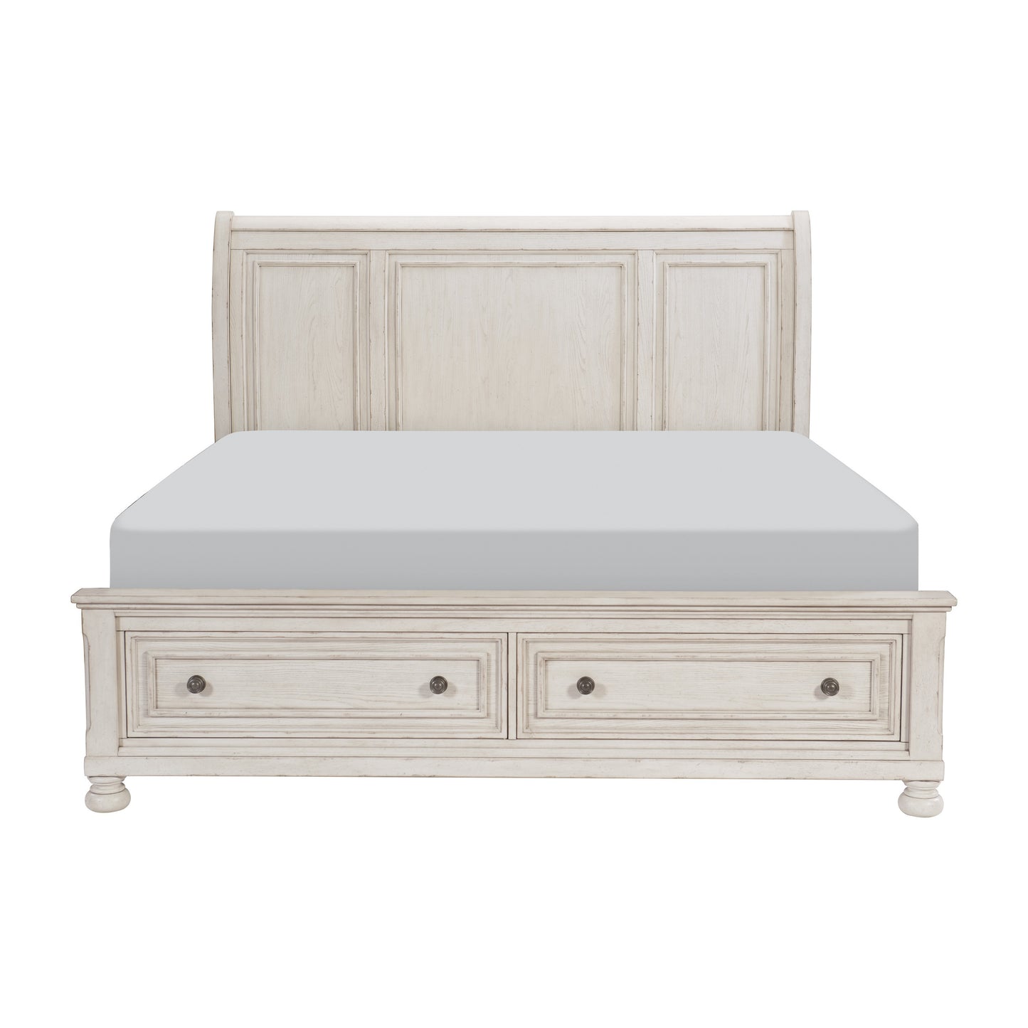 Homelegance Queen Bed Bethel Antique White Finish with Storage Drawers 2259W-1