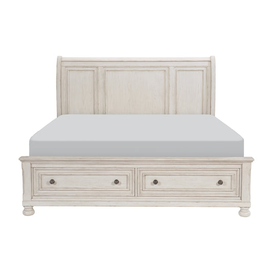 Homelegance Queen Bed Bethel Antique White Finish with Storage Drawers 2259W-1