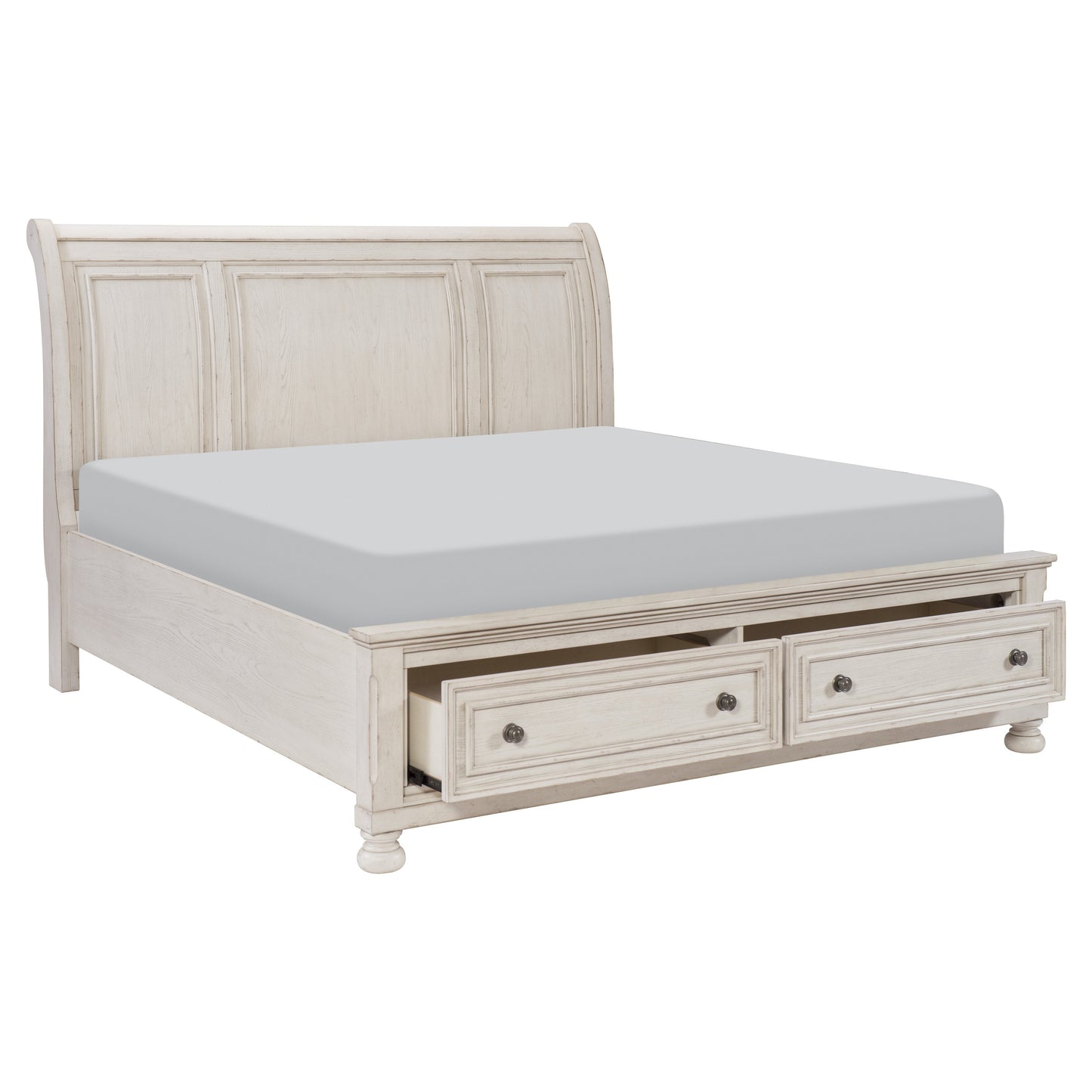 Homelegance Queen Bed Bethel Antique White Finish with Storage Drawers 2259W-1