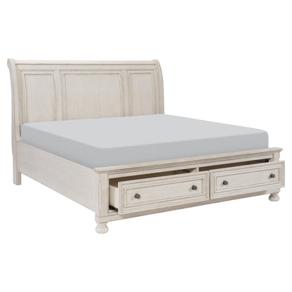 Homelegance Queen Bed Bethel Antique White Finish with Storage Drawers 2259W-1