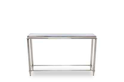 Modrest Agar Modern Glass and Stainless Steel Console Table