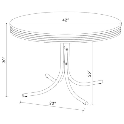 Retro 5-piece Round Dining Table Set White and Black