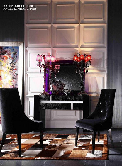 Charlotte Black Velour Dining Chair