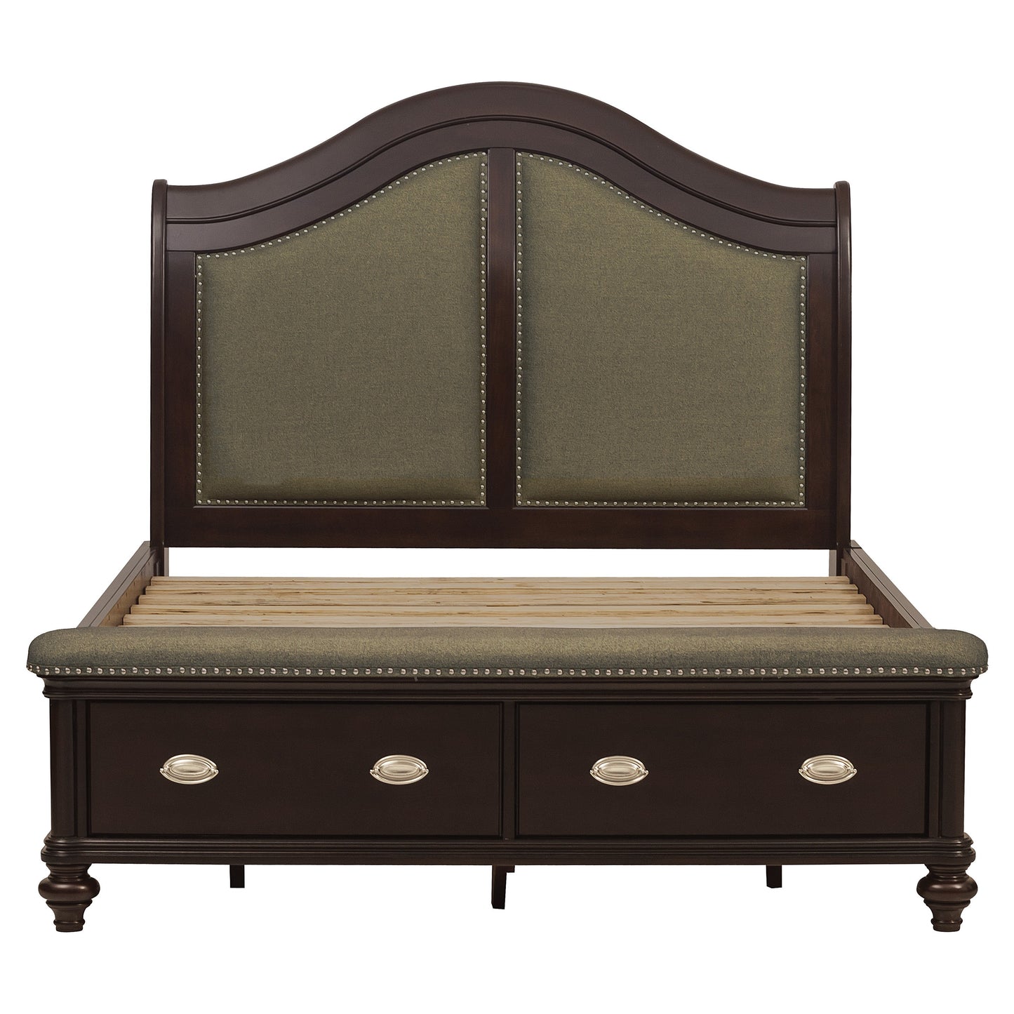 Homelegance Marston Queen Bed Dark Cherry Finish with Storage 2615DC-1