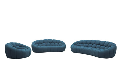 Divani Casa Yolonda Modern Curved Dark Teal Fabric Sofa Set