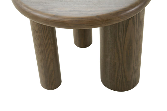 Modrest Strauss Contemporary Brown Ash Round Tall End Table