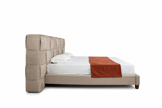 Modrest McKamey Modern Beige Fabric Bed