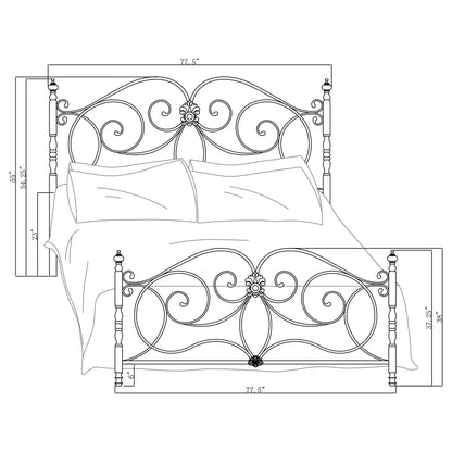 London Metal Eastern King Open Frame Bed Dark Bronze