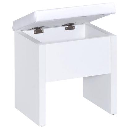 Harvey Vanity Set with Lift-Top Stool White